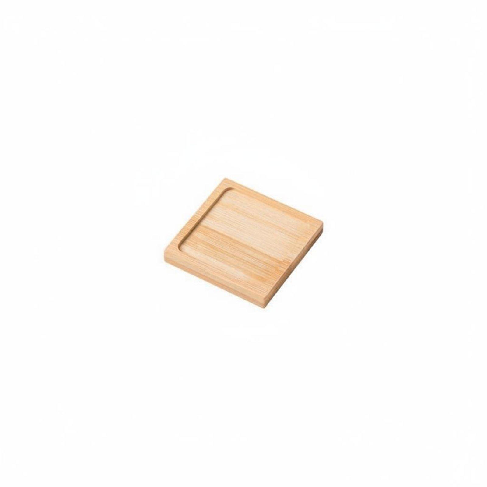 Drip Tray Saucer - Bamboo Wood Industrial Tray Small Square