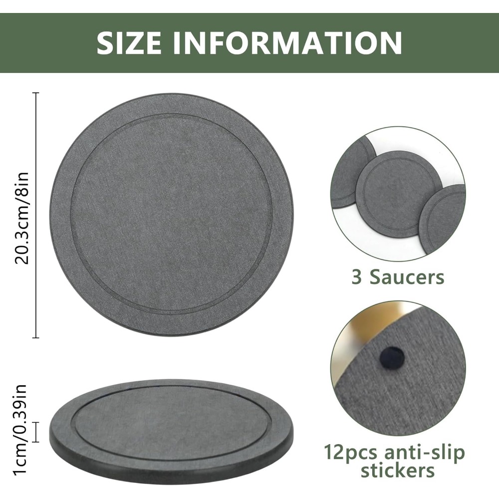 3Pcs/Set Diatomaceous Earth Pl - đánh giá và giá Drip Tray Saucer