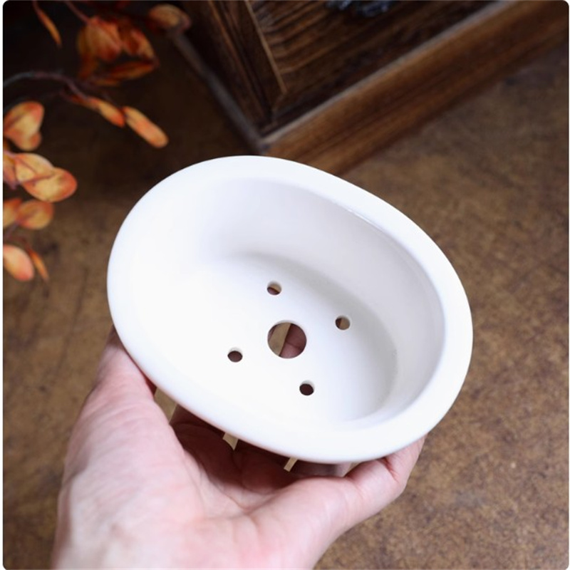 Porcelain White Oval Bonsai Po - đánh giá và giá Bonsai Garden Chinese Garden