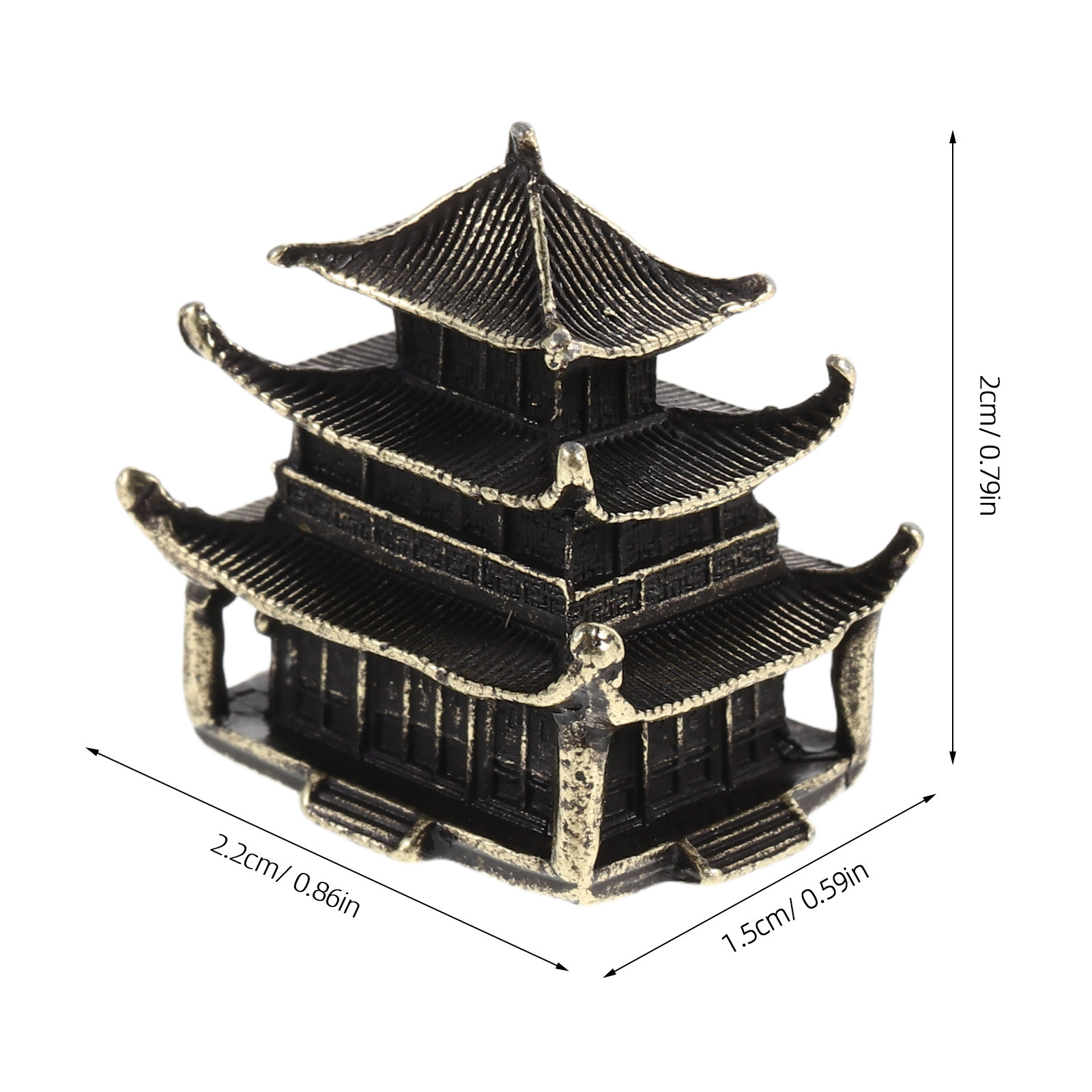 Mini Brass Pagoda Ancient Pavi - đánh giá và giá Bonsai Garden For Desk
