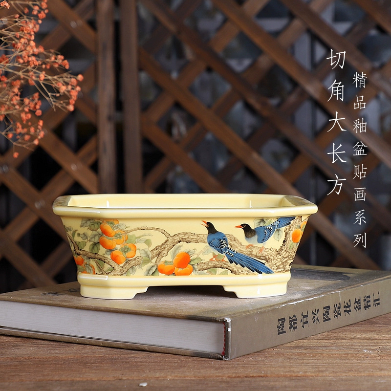 Porcelain Rectangle Bonsai Pot - đánh giá và giá Bonsai Garden Chinese Garden
