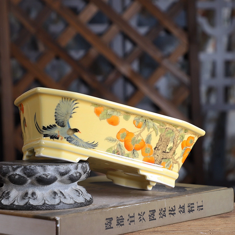 Porcelain Rectangle Bonsai Pot - đánh giá và giá Bonsai Garden Chinese Garden