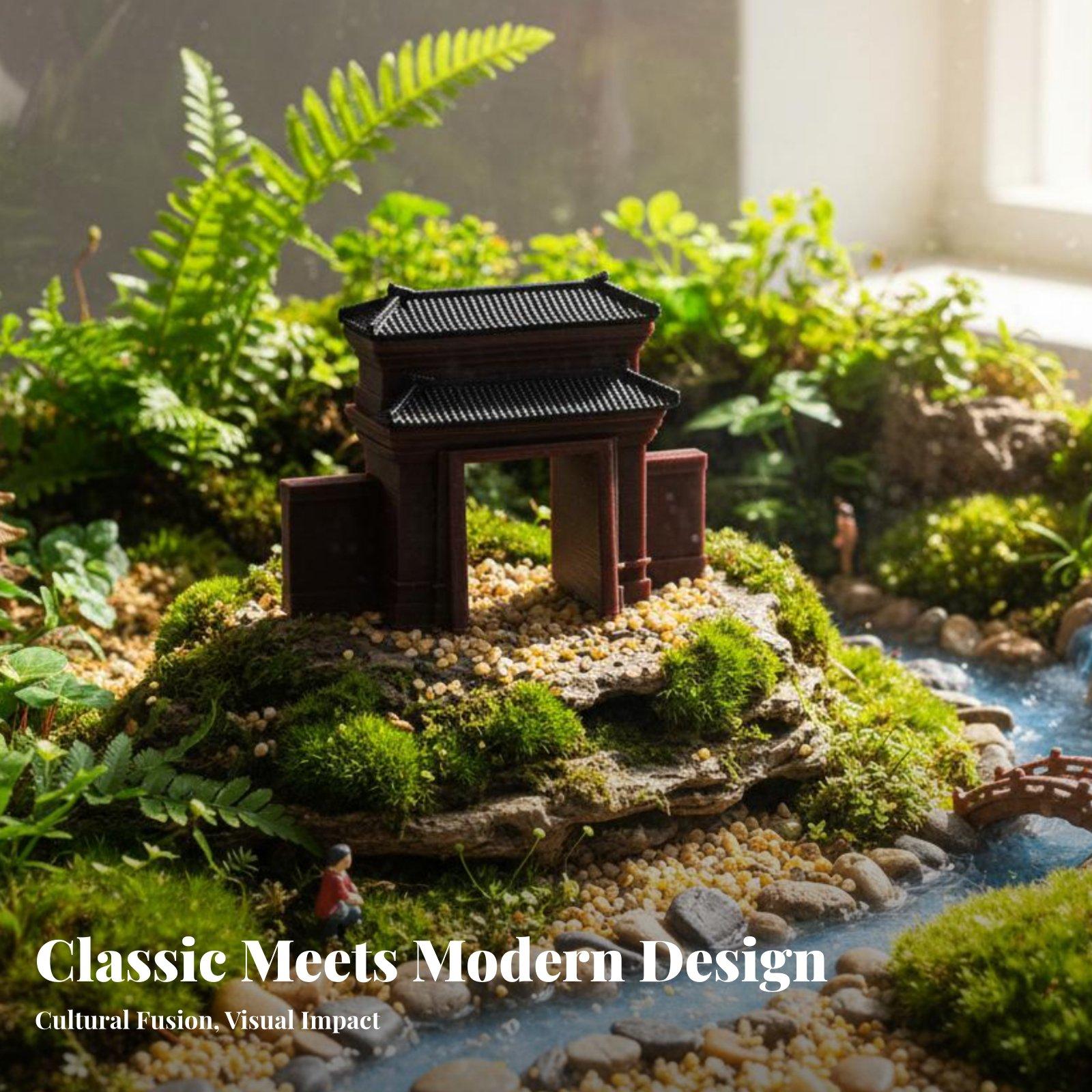 Handcrafted Resin House Figuri - đánh giá và giá Bonsai Garden For Desk