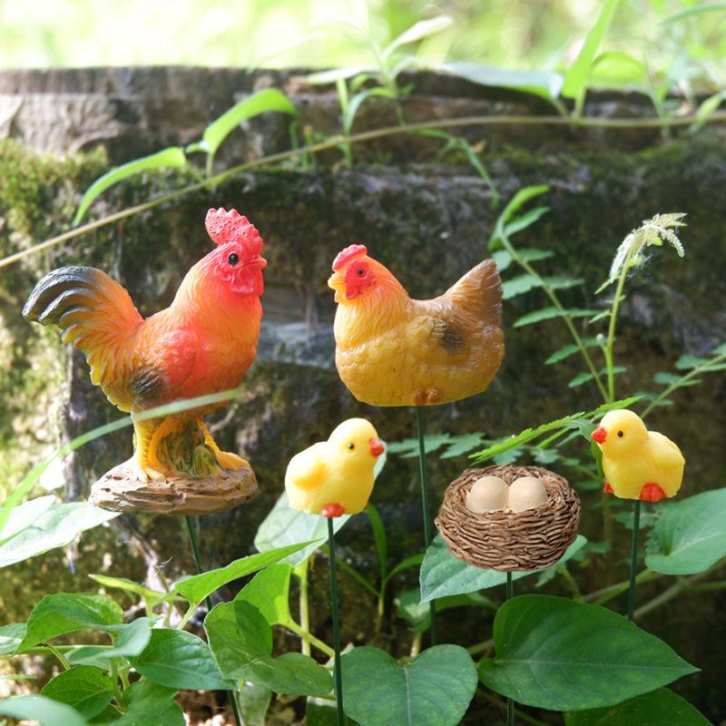 4/5PCS Mini Resin Chicken Fami - đánh giá và giá Bonsai Garden For Desk