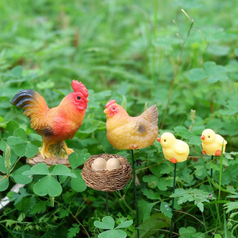 4/5PCS Mini Resin Chicken Fami - đánh giá và giá Bonsai Garden For Desk