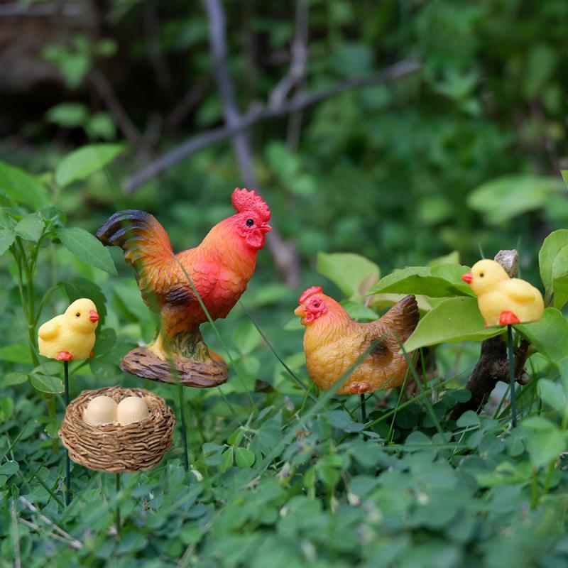 4/5PCS Mini Resin Chicken Fami - đánh giá và giá Bonsai Garden For Desk